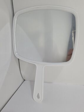 White Handheld Mirror